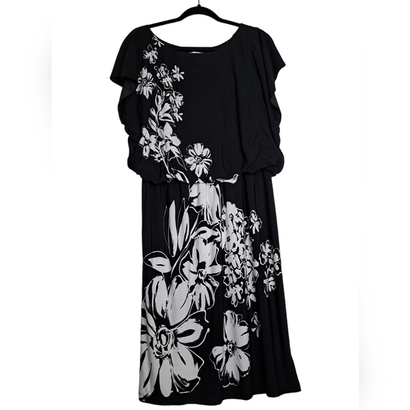 Olivia Matthews Dresses Olivia Matthews Xl Floral Black Dress White